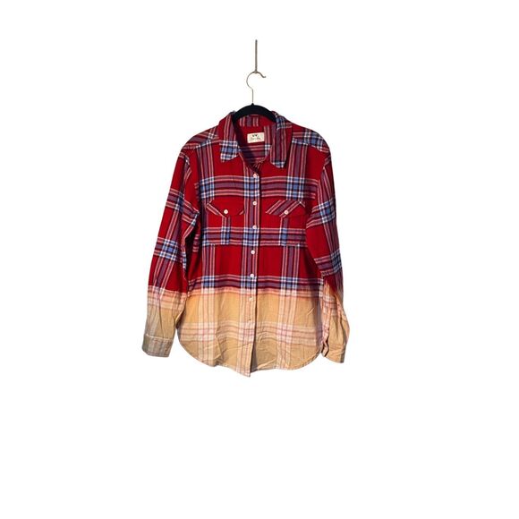 Panache women’s Ombré multicolored plaid flannel medium - Picture 3 of 4